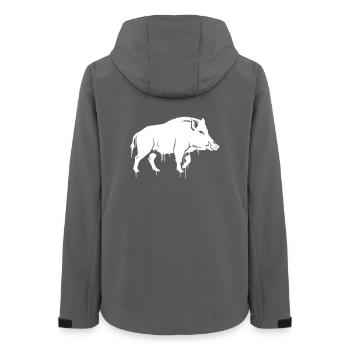 Wild boar graffiti streetwear vector - Women’s Recycled Softshell Jacket by Stanley/Stella - anthracite - Back - AI Model Female 172 light (172cm)