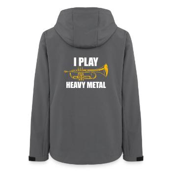 I play heavy metal Trompete Trompetenspieler - Frauen Recycelte Softshelljacke von Stanley/Stella - Anthrazit - Hinten - AI Model Female 172 light (172cm)