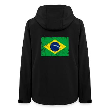 Brazil flag vintage effect - Women’s Recycled Softshell Jacket by Stanley/Stella - black - Back - AI Model Female 172 light (172cm)