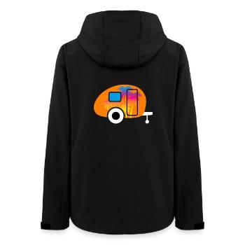 Caravan Wohnwagen Palmen Verlauf Camper Sommer Fun - Frauen Recycelte Softshelljacke von Stanley/Stella - Schwarz - Hinten - AI Model Female 172 light (172cm)