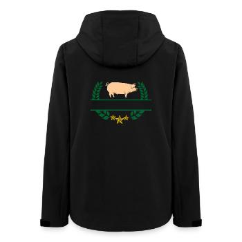 Pig in green laurel wreath - Women’s Recycled Softshell Jacket by Stanley/Stella - black - Back - AI Model Female 172 light (172cm)
