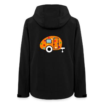 Caravan only confetti weiss - Frauen Recycelte Softshelljacke von Stanley/Stella - Schwarz - Hinten - AI Model Female 172 light (172cm)