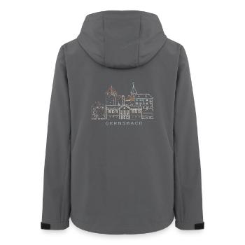 Gernsbach, Dessin du château d’Eberstein Forêt-Noire - Veste softshell femme recyclée Stanley/Stella - charbon - Dos - AI Model Female 172 light (172cm)
