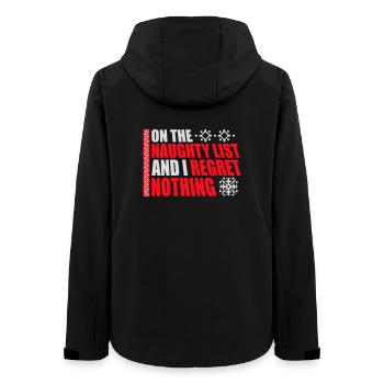 On the naughty list and regret nothing XMas Spruch - Women’s Recycled Softshell Jacket by Stanley/Stella - black - Back - AI Model Female 172 light (172cm)