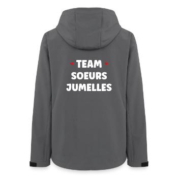 Team Zwillingsschwestern - Frauen Recycelte Softshelljacke von Stanley/Stella - Anthrazit - Hinten - AI Model Female 172 light (172cm)