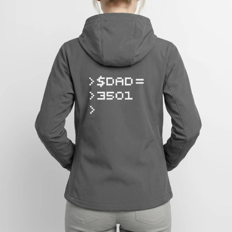 DAD 8-Bit Code Nerd Pixel Terminal Retro Women’s Recycled Softshell Jacket by Stanley/Stella