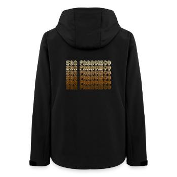 San Francisco California - Women’s Recycled Softshell Jacket by Stanley/Stella - black - Back - AI Model Female 172 light (172cm)