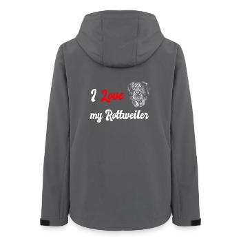 I love my Rottweiler dog design - Women’s Recycled Softshell Jacket by Stanley/Stella - anthracite - Back - AI Model Female 172 light (172cm)