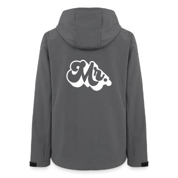 Mr. Matching Paar Verlobung Hochzeit Flitterwochen - Frauen Recycelte Softshelljacke von Stanley/Stella - Anthrazit - Hinten - AI Model Female 172 light (172cm)