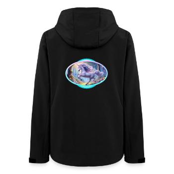 Zartes Einhorn im Magischen Wald - Frauen Recycelte Softshelljacke von Stanley/Stella - Schwarz - Hinten - AI Model Female 172 light (172cm)