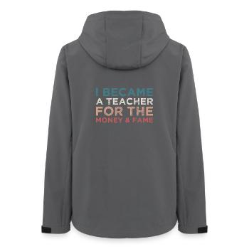 I became a teacher for the money and fame - Women’s Recycled Softshell Jacket by Stanley/Stella - anthracite - Back - AI Model Female 172 light (172cm)