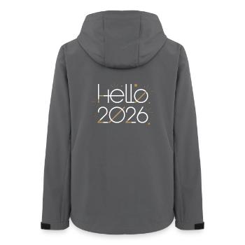 Hello 2026 Fireworks - Women’s Recycled Softshell Jacket by Stanley/Stella - anthracite - Back - AI Model Female 172 light (172cm)