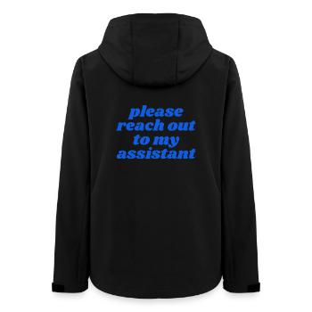 please reach out to my assistant - Frauen Recycelte Softshelljacke von Stanley/Stella - Schwarz - Hinten - AI Model Female 172 light (172cm)