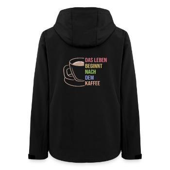 Kaffee Trinken Koffein Kaffeetasse Statement - Frauen Recycelte Softshelljacke von Stanley/Stella - Schwarz - Hinten - AI Model Female 172 light (172cm)