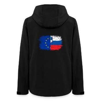 EU-Slovenia Flag Fusion - Women’s Recycled Softshell Jacket by Stanley/Stella - black - Back - AI Model Female 172 light (172cm)