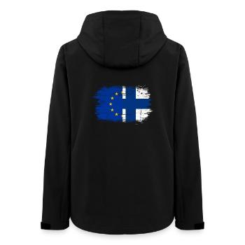 EU Stars Finnische Kreuzfusion - Frauen Recycelte Softshelljacke von Stanley/Stella - Schwarz - Hinten - AI Model Female 172 light (172cm)
