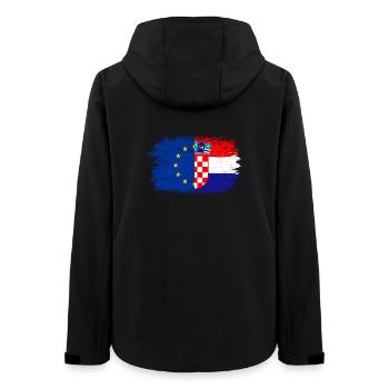 EU Croatia Flag Fusion - Women’s Recycled Softshell Jacket by Stanley/Stella - black - Back - AI Model Female 172 light (172cm)