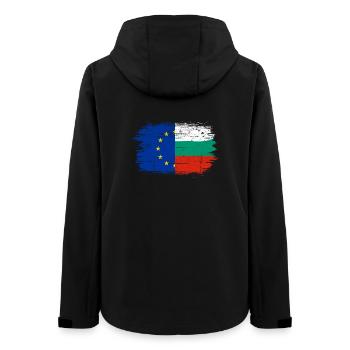 Flag Fusion EU Bulgarian Brush - Women’s Recycled Softshell Jacket by Stanley/Stella - black - Back - AI Model Female 172 light (172cm)