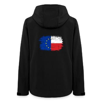EU-France Flag Fusion - Women’s Recycled Softshell Jacket by Stanley/Stella - black - Back - AI Model Female 172 light (172cm)
