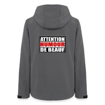 Attention humour de beauf - Veste softshell femme recyclée Stanley/Stella - charbon - Dos - AI Model Female 172 light (172cm)