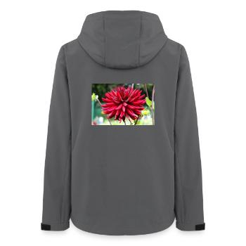 Dahlie rot Blüte ,Blume - Frauen Recycelte Softshelljacke von Stanley/Stella - Anthrazit - Hinten - AI Model Female 172 light (172cm)