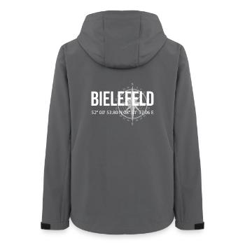 Koordinaten Bielefeld - Frauen Recycelte Softshelljacke von Stanley/Stella - Anthrazit - Hinten - AI Model Female 172 light (172cm)