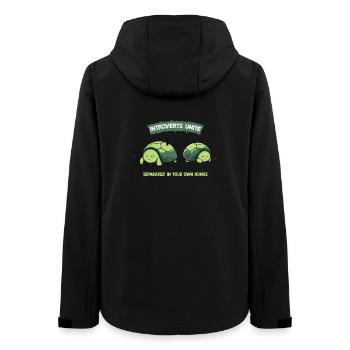 Introverts Unite Schildkröten - Frauen Recycelte Softshelljacke von Stanley/Stella - Schwarz - Hinten - AI Model Female 172 light (172cm)
