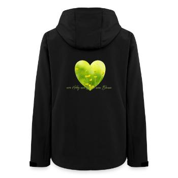 Heart Flower Garden Love Buttercup Garden Gardener - Women’s Recycled Softshell Jacket by Stanley/Stella - black - Back - AI Model Female 172 light (172cm)