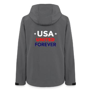 USA United Forever - Women’s Recycled Softshell Jacket by Stanley/Stella - anthracite - Back - AI Model Female 172 light (172cm)
