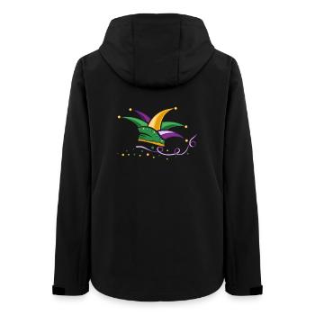 Narrenkappe Mardi Gras New Orleans Karneval - Frauen Recycelte Softshelljacke von Stanley/Stella - Schwarz - Hinten - AI Model Female 172 light (172cm)