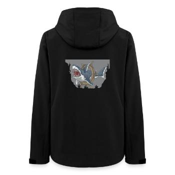 Deep Sea Shark Navigation Illustration - Women’s Recycled Softshell Jacket by Stanley/Stella - black - Back - AI Model Female 172 light (172cm)