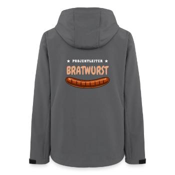 Projektleiter Bratwurst - Grill Fan Grillen Wurst - Frauen Recycelte Softshelljacke von Stanley/Stella - Anthrazit - Hinten - AI Model Female 172 light (172cm)