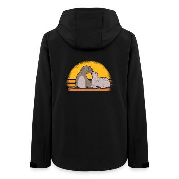 Robbe mit Baby niedliche Seehunde Robben Geschenk - Frauen Recycelte Softshelljacke von Stanley/Stella - Schwarz - Hinten - AI Model Female 172 light (172cm)