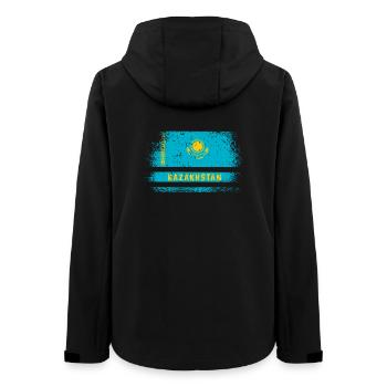 Design de drapeau vintage du Kazakhstan - Veste softshell femme recyclée Stanley/Stella - noir - Dos - AI Model Female 172 light (172cm)