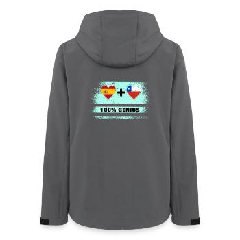 Flagge Spanien und Chile 100% genial - Frauen Recycelte Softshelljacke von Stanley/Stella - Anthrazit - Hinten - AI Model Female 172 light (172cm)