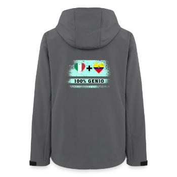 Italien und Ecuador 100% Genius Flagge - Frauen Recycelte Softshelljacke von Stanley/Stella - Anthrazit - Hinten - AI Model Female 172 light (172cm)