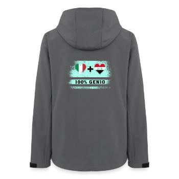 Italy and Iraq 100% genius flag - Women’s Recycled Softshell Jacket by Stanley/Stella - anthracite - Back - AI Model Female 172 light (172cm)