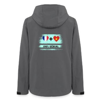 Drapeau France et Vietnam 100% génial - Veste softshell femme recyclée Stanley/Stella - charbon - Dos - AI Model Female 172 light (172cm)