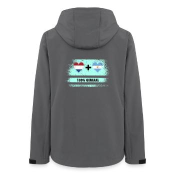 Argentinien und Niederlande 100% Genius Flagge - Frauen Recycelte Softshelljacke von Stanley/Stella - Anthrazit - Hinten - AI Model Female 172 light (172cm)