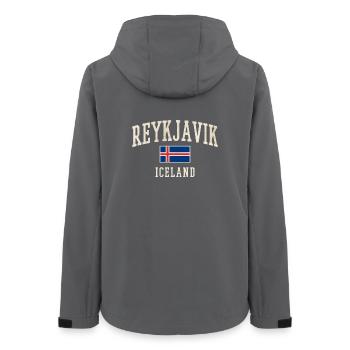 Reykjavik Iceland Vintage Flag Tee - Women’s Recycled Softshell Jacket by Stanley/Stella - anthracite - Back - AI Model Female 172 light (172cm)