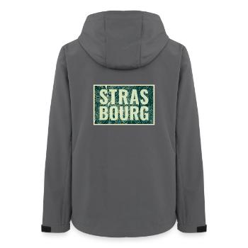 Strasbourg City Map – Urban Design - Women’s Recycled Softshell Jacket by Stanley/Stella - anthracite - Back - AI Model Female 172 light (172cm)