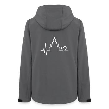 Herzschlag Frauenkirche Dresden Puls Symbol Logo - Frauen Recycelte Softshelljacke von Stanley/Stella - Anthrazit - Hinten - AI Model Female 172 light (172cm)
