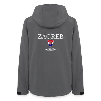 Zagreb Croatie, souvenir Zagreb - Veste softshell femme recyclée Stanley/Stella - charbon - Dos - AI Model Female 172 light (172cm)