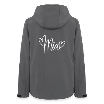 Mia Conception de Noms avec Cœurs - Veste softshell femme recyclée Stanley/Stella - charbon - Dos - AI Model Female 172 light (172cm)