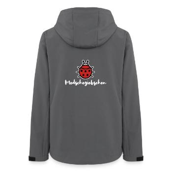 Modschegiebchen Marienkäfer Sächsisch Dialekt - Frauen Recycelte Softshelljacke von Stanley/Stella - Anthrazit - Hinten - AI Model Female 172 light (172cm)
