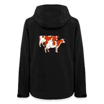 Two red-spotted cows - Women’s Recycled Softshell Jacket by Stanley/Stella - black - Back - AI Model Female 172 light (172cm)