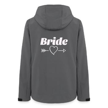 Conception de flèche de coeur de mariée - Veste softshell femme recyclée Stanley/Stella - charbon - Dos - AI Model Female 172 light (172cm)