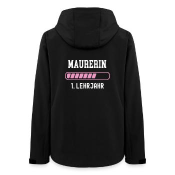 Maurerin Ausbildung 1 Lehrjahr erstes Jahr Lehre - Frauen Recycelte Softshelljacke von Stanley/Stella - Schwarz - Hinten - AI Model Female 172 light (172cm)