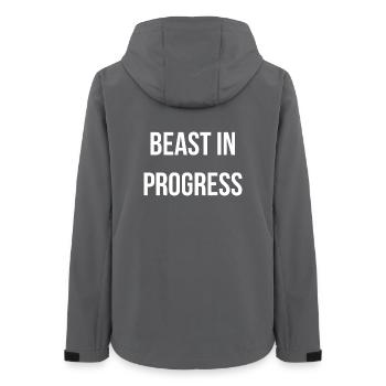 NO EXCUSES. JUST RESULTS. | Greyline Official - Women’s Recycled Softshell Jacket by Stanley/Stella - anthracite - Back - AI Model Female 172 light (172cm)