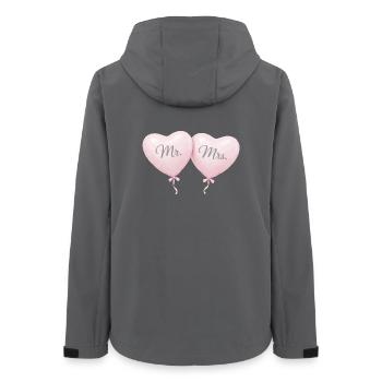 Mr Mrs Herzballon Paar Motiv - Frauen Recycelte Softshelljacke von Stanley/Stella - Anthrazit - Hinten - AI Model Female 172 light (172cm)